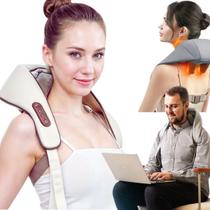 Colete Massageador Shiatsu Elétrico Portátil Pescoço Cervical Lombar Ombros