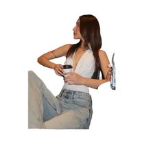 Colete Mini Feminino Sem Costas Com Alça Halter E Dobrável, Versátil Para Moda De Rua, Top De Verão Colete Mini Feminino Sem Costas Com Alça Halter E Dobrável, Versátil Para Moda De Rua, Top De Verão