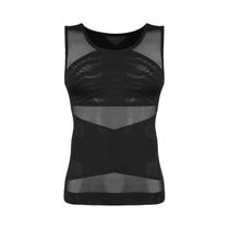 Colete Modelador Masculino Sem Mangas Para Controle De Barriga E Compressão De Ginecomastia Em Malha Colete Modelador Masculino Sem Mangas Para Controle De Barriga E Compressão De Ginecomastia Em Malha