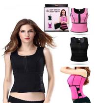 Colete modelador redutor de medidas cinta abdominal feminina termica camiseta sauna academia - MAKEDA