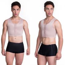 Colete Modelador Slim Masculino Curto Pós Cirúrgico Ginecomastia Regata Fecho Frontal 1619 Colete Modelador Slim Masculino Curto Pós Cirúrgico Ginecomastia Regata Fecho Frontal 1619