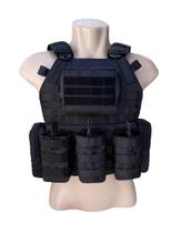 Colete Modular Plate Carrier 6 Bolsos Preto Colete Modular Plate Carrier 6 Bolsos Preto