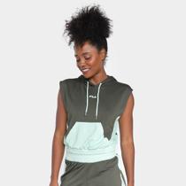 Colete Moletinho Fila Block Sports Capuz Feminino