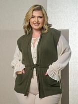 Colete Mousse Com Bolso e Cordão - Giuliana Marques Tricot - Tam G Colete Mousse Com Bolso e Cordão - Giuliana Marques Tricot - Tam G