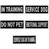 Colete "Não Acaricie" para Cão de Serviço em Treinamento - 5 Patches com Gancho e Loop (1,5 x 4 Polegadas)