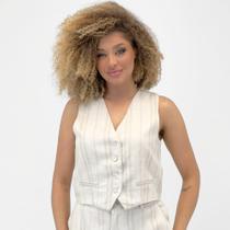 Colete Pacific Blue Curto em Tecido Feminino Colete Pacific Blue Curto em Tecido Feminino
