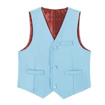 Colete para meninos, terno formal Zoushen Sky Blue, tamanho 5T
