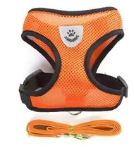 Colete Peitoral Ajustável Com Guia Reflectiva P Cães LARANJA Colete Peitoral Ajustável Com Guia Reflectiva P Cães LARANJA