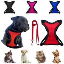 Colete Peitoral Com Guia Para Cães E Gatos De Porte Pequeno E Médio, coleira para cachorro, gato