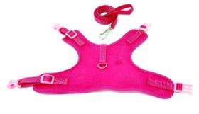 Colete peitoral para cachorro aerado cor rosa tamanho GG