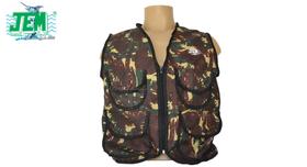 Colete Pescador 4 Bolso e Ziper ( M ) Camuflado - JEM
