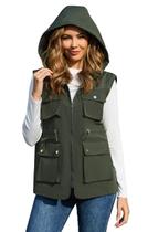Colete PESION leve à prova de vento para mulheres, verde militar
