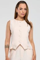 Colete PKS Alfaiataria Em Viscose Off White