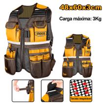 Colete Porta Ferramentas Ingco Air Mesh 17 Bolsos 3kg