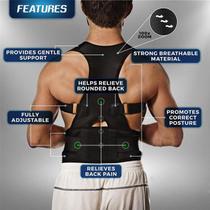 Colete Postural Feminino Ergonômico Corretor Magnético para Coluna e Ombros com Alívio de Dores