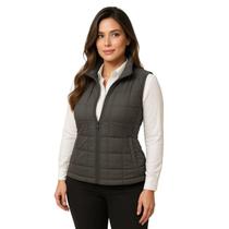 Colete Profissional Nylon Forro Zíper Feminino Cinza