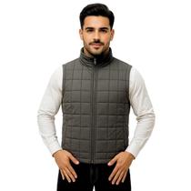 Colete Profissional Nylon Forro Zíper Masculino Cinza