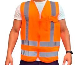 Colete Refletivo 1 Bolso C/Zíper Laranja IMBAT