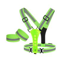 Colete Refletivo LED Recarregável Por USB Para Ciclismo, Corrida, Caminhada E Patinete Elétrico