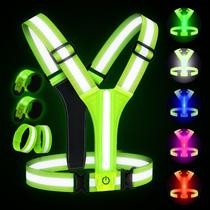 Colete refletivo para corrida Vefhby com LED recarregável Colete refletivo para corrida Vefhby com LED recarregável