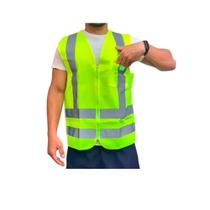 Colete Refletivo Segurança Faixa Sinalizador Obras Trânsito com bolso Colete Refletivo Segurança Faixa Sinalizador Obras Trânsito com bolso