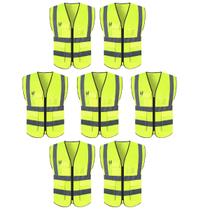Colete Refletivo Sinalizador Kit 7 Unidades EPI Segurança Proteçao Blusao Fluorescente Obra Sinalizaçao Colete Refletivo Sinalizador Kit 7 Unidades EPI Segurança Proteçao Blusao Fluorescente Obra Sinalizaçao