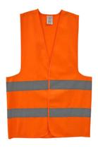 Colete Refletivo Tipo Jaqueta C/ tiras autocolantes Laranja Tamanho Xg