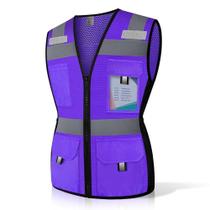 Colete refletivo Uno Mejor para mulheres com 11 bolsos e zíper Colete refletivo Uno Mejor para mulheres com 11 bolsos e zíper