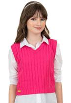 Colete Rosa Pink Canelado Infantil Collie