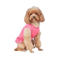 Colete Saia Para Pets Respirável De Cor Sólida Primavera Verão Modelo Fino Com Bainha De Folha De