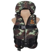 Colete Salva Vidas Camuflado Com Encosto De Cabeça 90kg Colete Salva Vidas Camuflado Com Encosto De Cabeça 90kg