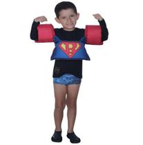 Colete Salva Vidas Infantil Boia Braço Até 25kg Super Homem