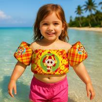 Colete Salva Vidas Infantil Boia de Braço para Praia Piscina Tema Boneca de Pano Emília