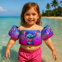 Colete Salva Vidas Infantil Boia de Braço para Praia Piscina Tema Desenho Alien Azul Colete Salva Vidas Infantil Boia de Braço para Praia Piscina Tema Desenho Alien Azul