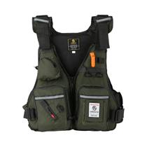 Colete Salva-Vidas Masculino Impermeável Ajustável Com Múltiplos Bolsos Para Pesca - Roupa De