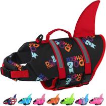 Colete salva-vidas para cães Dogcheer Cute Shark para nadar preto S Colete salva-vidas para cães Dogcheer Cute Shark para nadar preto S