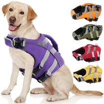 Colete salva-vidas para cães Kuoser com listras refletivas para natação