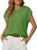 Colete Saodimallsu feminino, verde de verão, tricotado, casual