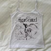 Colete Sem Mangas Com Estampa De Letras Estilo Harajuku Gótico, Top Cropped Sexy Estético Y2K Para