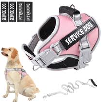 Colete Service Dog HUSDOW No Pull com coleira para animais de estimação, rosa