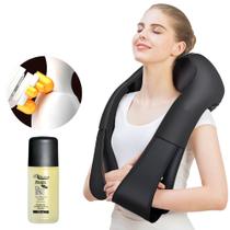 Colete Shiatsu Massageador Elétrico Com Luz Aquecimento + Óleo para Massagem