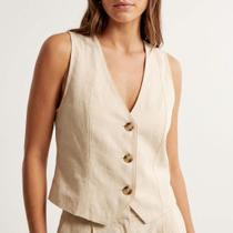 Colete Style Box Feminino Bege Claro Colete Style Box Feminino Bege Claro