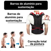 Colete Suporte Postural Unissex com Tiras Autocolantes Ajustável Cinta de Compressão para Coluna e Lombar Trabalho e Treino Preto Tamanho M Colete Suporte Postural Unissex com Tiras Autocolantes Ajustável Cinta de Compressão para Coluna e Lombar Trabalho e Treino Preto Tamanho M