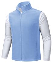 Colete TACVASEN, casaco masculino de lã quente com zíper, azul claro, L