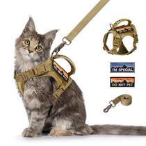 Colete tático Cat Harness nanappice com coleira para gatos grandes
