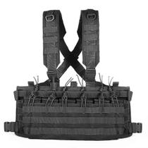Colete tático Chest Rig Colete ajustável MOLLE Combat Preto