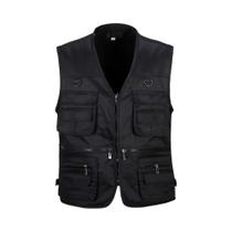 Colete Tático Masculino De Cor Sólida, Respirável, Para Pesca E Fotografia, Com Múltiplos Bolsos,