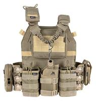 Colete Tático Modular Plate Carrier Engate + 9 Peças Tan
