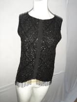 Colete todo bordado em paitê e canutilho (Tam: M)