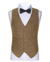Colete Trasign Boys, terno formal de tweed, marrom, tamanho 10